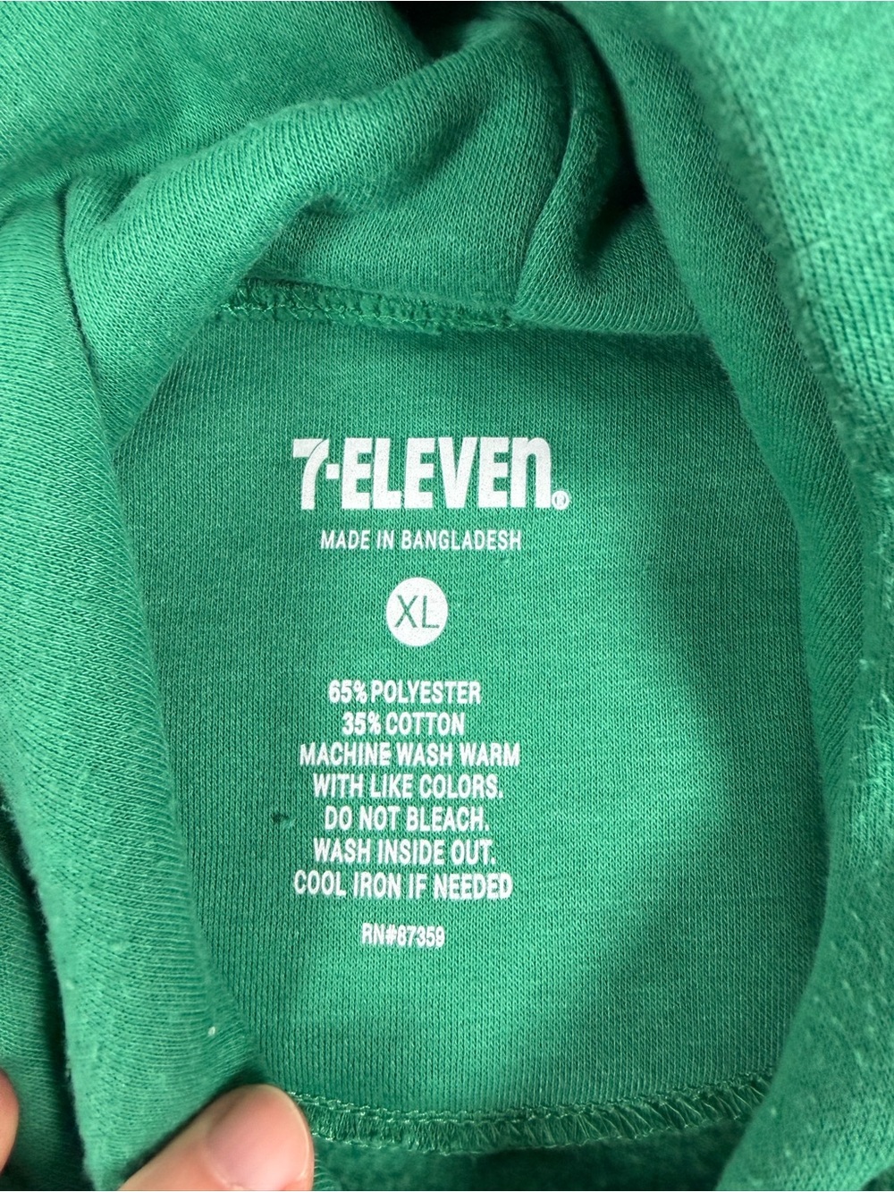 7‑Eleven Green Hoodie | Men’s XL | Logo Sweatshirt - Picture 4 of 6